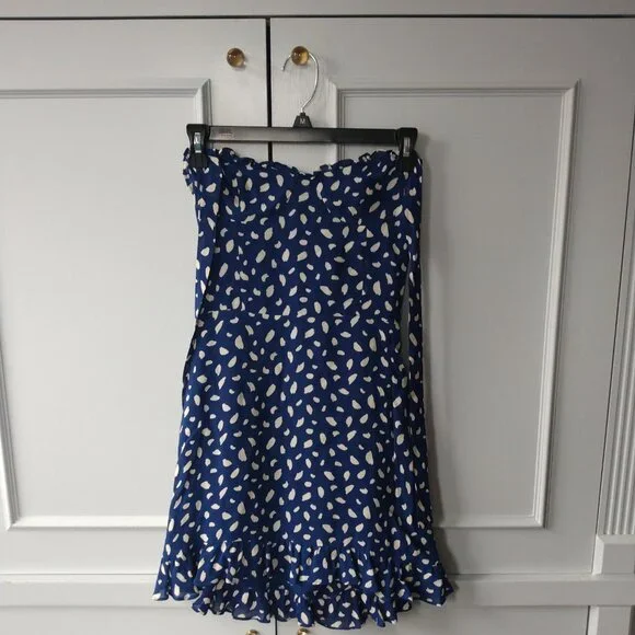 Reformation Blue and White Polka Dot Dress - Picture 1 of 4